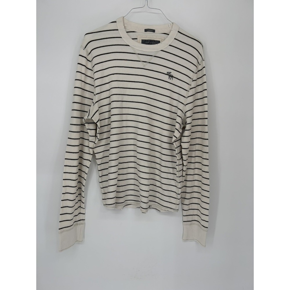 Abercrombie & Fitch Men's Long Sleeve Muscle T-Shirt Striped Size XXL